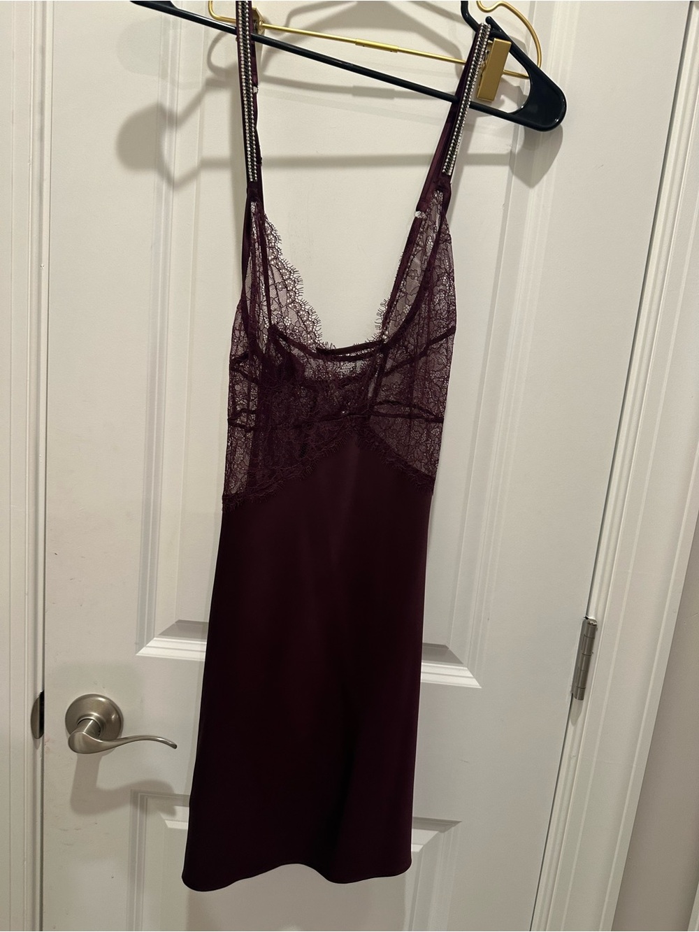 Victoria's Secret Burgundy Lace Satin Chemise